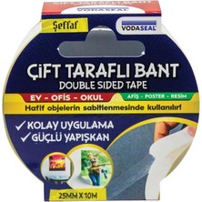 Pazarcan Mey Ithalat® Vodaseal Çift Taraflı Filmik Bant 25 mm 10 Metre