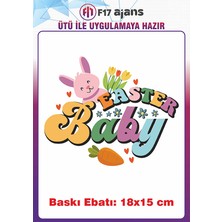 F17 Ajans Paskalya Hayvan Temalı Ütü ile Yapışan Tekstil Kumaş Tişört Dtf Baskı