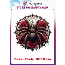 F17 Ajans Tarantula Gotik Temalı Ütü ile Yapışan Tekstil Kumaş Tişört Dtf Baskı