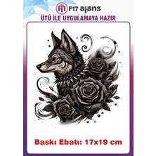 F17 Ajans Kurt Gotik Temalı Ütü ile Yapışan Tekstil Kumaş Tişört Dtf Baskı