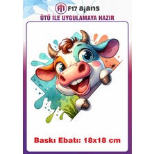 F17 Ajans Inek Ütü ile Yapışan Tekstil Kumaş Tişört Dtf Baskı