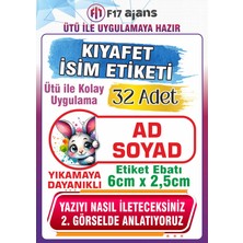 F17 Ajans Tavşan Temalı Okul Kıyafet Etiketi Isme Özel Tekstil Baskı