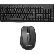 Pazarcan Everest KM-719 Siyah 2ın1 Kablosuz Q Multimedia Klavye + Mouse Set