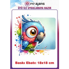 F17 Ajans Papağan Ütü ile Yapışan Tekstil Kumaş Tişört Dtf Baskı