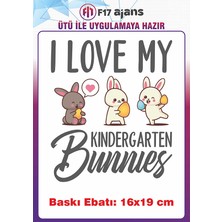 F17 Ajans Tavşan Hayvan Temalı Ütü ile Yapışan Tekstil Kumaş Tişört Dtf Baskı