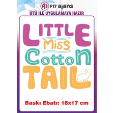 F17 Ajans Little Miss Yazı Temalı Ütü ile Yapışan Tekstil Kumaş Tişört Dtf Baskı