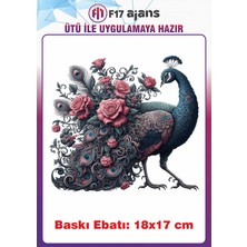 F17 Ajans Tavus Kuşu Gotik Temalı Ütü ile Yapışan Tekstil Kumaş Tişört Dtf Baskı