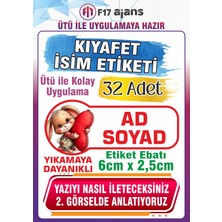 F17 Ajans Kalpli Tavşan Temalı Okul Kıyafet Etiketi Isme Özel Tekstil Baskı