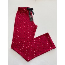 Nexo Bambu-Kadın Yüksek Kalite Ring Viskon Beli Lastikli Rahat Esnek Yumuşak Pijama Altı/bordo