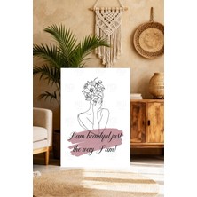 Mgi Design I Am Beautiful Yazılı Kanvas Tablo Kadın Temalı Dekor