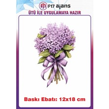 F17 Ajans Çiçek Temalı Ütü ile Yapışan Tekstil Kumaş Tişört Dtf Baskı