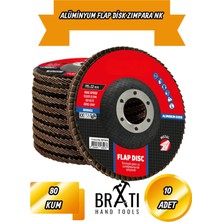 BRATİ HAND TOOLS Avuç Içi Taşlama Flap Disk Zımpara 115 x 22 mm 80 Kum (10 Adet)