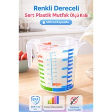 Eco Lounge 500 ml Renkli Dereceli Sert Plastik Mutfak Ölçü Kabı