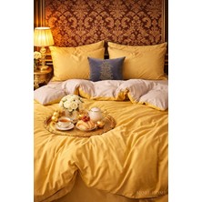 More Home  Çift Kişilik Yorgan Kılıfı + Yastık Kılıfı  (Çarşafsız) Sarı Bej
