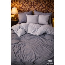 More Home  Çift Kişilik Yorgan Kılıfı + Yastık Kılıfı  (Çarşafsız) Antrasit-Gri