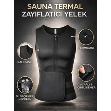 Ankaflex  Fermuarlı Incelticikorse Sauna Yeleği Bel Karın Toparlayıcı Ceket Termal Ayarlanabilir Yelek