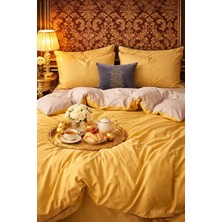 More Home Tek  Kişilik Yorgan Kılıfı + Yastık Kılıfı   (Çarşafsız) Sarı-Bej