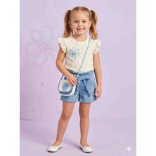 12314 Sealy Kids Örgü Motif Çantalı Şortlu Kız Çocuk Takım