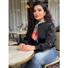 Bohem Çiçek Desenli Desenli Fular,boyun, Çanta & Saç Aksesuarı – Hediye Alternatifi