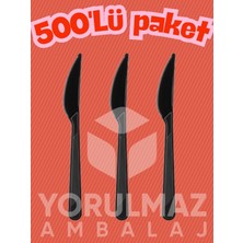 Yorulmaz Ambalaj 🖤🔪 Siyah Plastik Bıçak 500 ’ Lü Paket – Lüks Dayanıklı Kullan At Catering Tipi