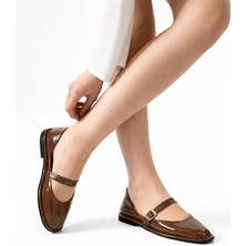 Dericia Shoes Velour Hakiki Deri Rugan Günlük Rahat Kadın Babet Ayakkabı