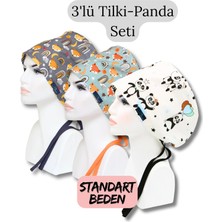 Doktorbonem Standart Beden 3lü Tilki Panda Seti Antrasit Tilki Turkuaz Tilki Panda Cerrahi Bone