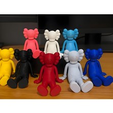 3D Layer Craft 8'li Set Kaws Oturan Figür Dekoratif Obje Biblo
