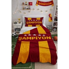 Bebişim Halı Şampiyon Taraftar Sarı Kırmızı Tek Kişilik Pike Takımı Çocuk Odası Pike Yatak Örtüsü