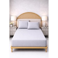 More Home Tek Kişilik Lastikli Çarşaf  Seti + Yastık Kılıf  Gri