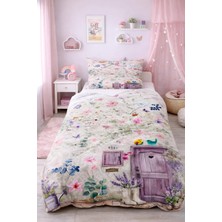 Bebişim Halı Çiçekli Tek Kişilik Pike Takımı Çocuk Odası Pike Yatak Örtüsü