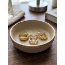 Museum Of You Kadın Küpe 14K Altın Kaplama Halka Minimal Çoklu Küpe Kombini (3’lü Set) -  925 Ayar Gümüş İğneli