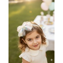 Sweet Twins Accessories Çiçek Desenli Tüllü Fiyonklu Çocuk Tacı