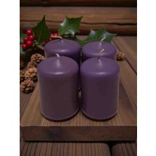 İV BLUE PURPLE 4 Adet Mor Renk 3×5cm Mini Bar Mum