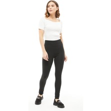 Pazarcan Kadın Büyük Beden Şardonlu Yüksek Bel Tayt