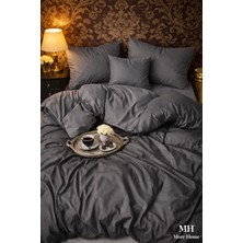 More Home Tek Kişilik Nevresim Takımı Lastikli Çarşaf Antrasit