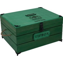 TUN'S WOODS Kişiye Özel Yeşil Tipbox Ahşap Kutu 24X14X12 cm Firma Logolu