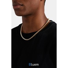 Bluem Axis Serisi - Taşlı Erkek Su Yolu Çelik Kolye