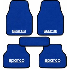 Smart Garage Seat Alhambra Uyumlu Sparco Yazılı Mavi Oto Paspas Halı Seti  - Her Araca Uygun