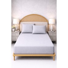 More Home Çift  Kişilik Lastikli Çarşaf  Seti + Yastık Kılıfı  Gri