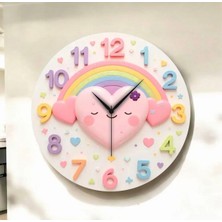 Yavuzlar Ticarett Çok Renkli Çocuk Odası Çin Duvar Saati 45X45