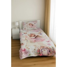 Bebişim Halı Unicorn Peri Masalı Desenli Tek Kişilik Pike Takımı Çocuk Odası Pike Yatak Örtüsü