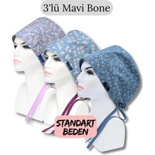 Doktorbonem Standart Beden 3lü Mavi Bone Indigo Çıtır Mavi Çiçek Bahçesi Mavi Nazlı Çiçekler Cerrahi Bone