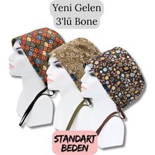 Doktorbonem Standart Beden 3lü Paket Renkli Yelpazeler Haki Şal Akasya Çiçekler Kahverengi Cerrahi Bone
