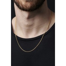 Bluem Paslanmaz Çelik Erkek Sarı Ince Arpa Kolye- Ithal Kararmaz Çelik