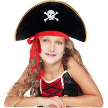 Pazarcan Kaptan Kadife Çuk Boy Korsan Şapkası