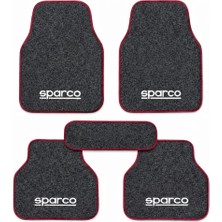 Smart Garage Seat Exeo Uyumlu Sparco Yazılı Füme Kenar Kırmızı Oto Paspas Halı Seti  - Her Araca Uygun