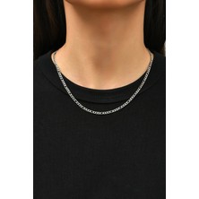 Bluem Kadın Çelik Figaro Model Kararmaz Zincir - Ithal Kararmaz Zincir