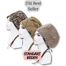 Doktorbonem Standart Beden 3lü Best Seller Kahverengi Akasya Çiçekler Haki Şal Desen Leopar Cerrahi Bone