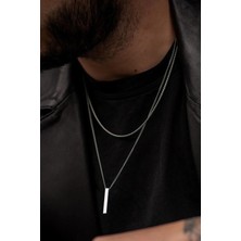 Bluem Yeni Seri 2'li Set Çubuk Kolye ve Zincir - Ithal Yeni Moda.