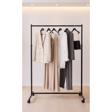 Raffar Eteklik Askılık Ayarlanabilir Elbise & Giysi Askılık Siyah Askılık